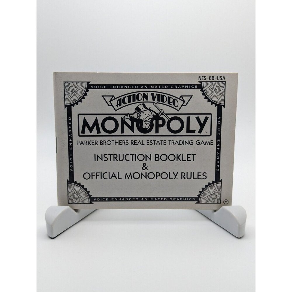 Monopoly (Nintendo Nes, 1991) Manual Booklet Only Parker Bros